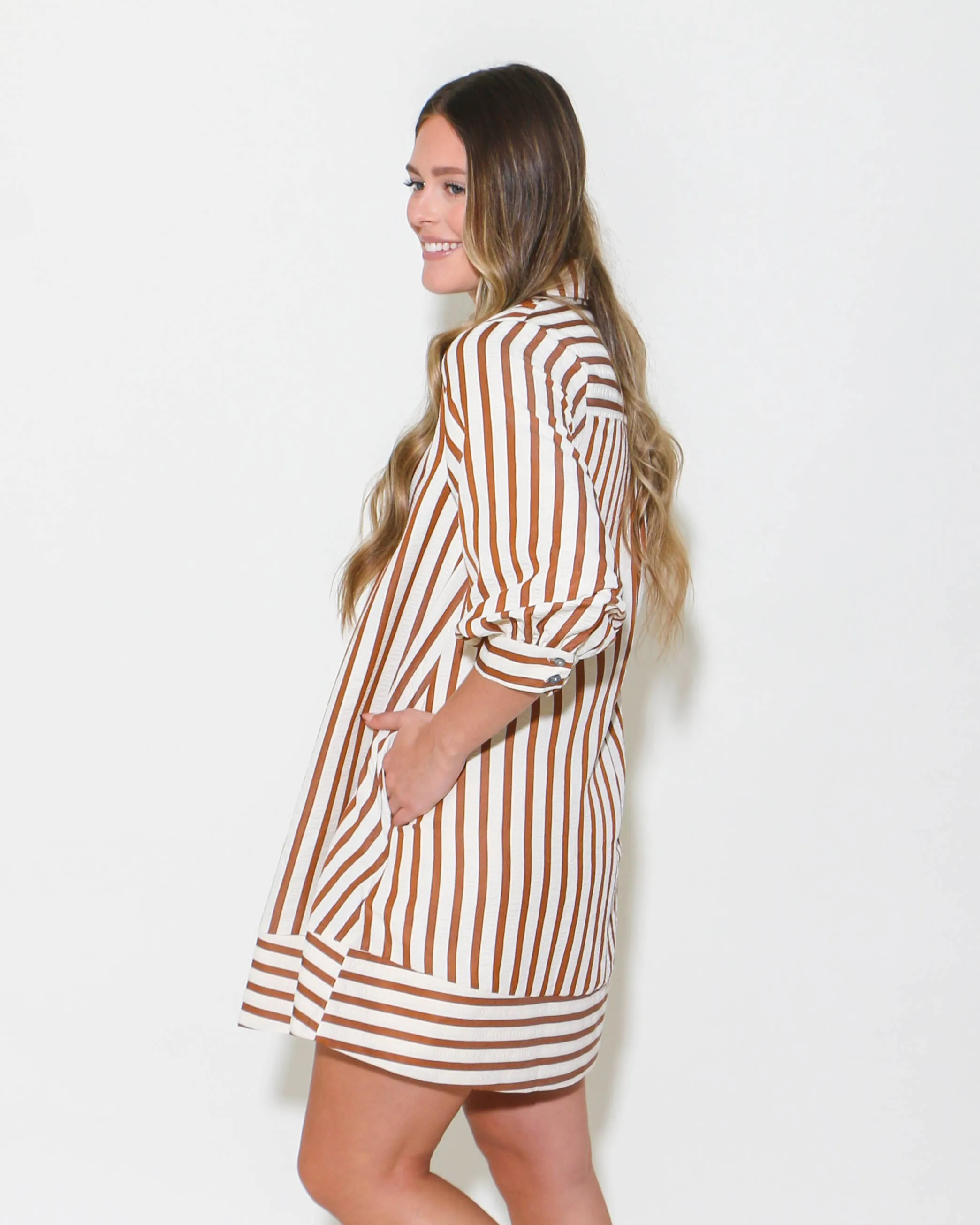 Striped Seersucker Mini Dress