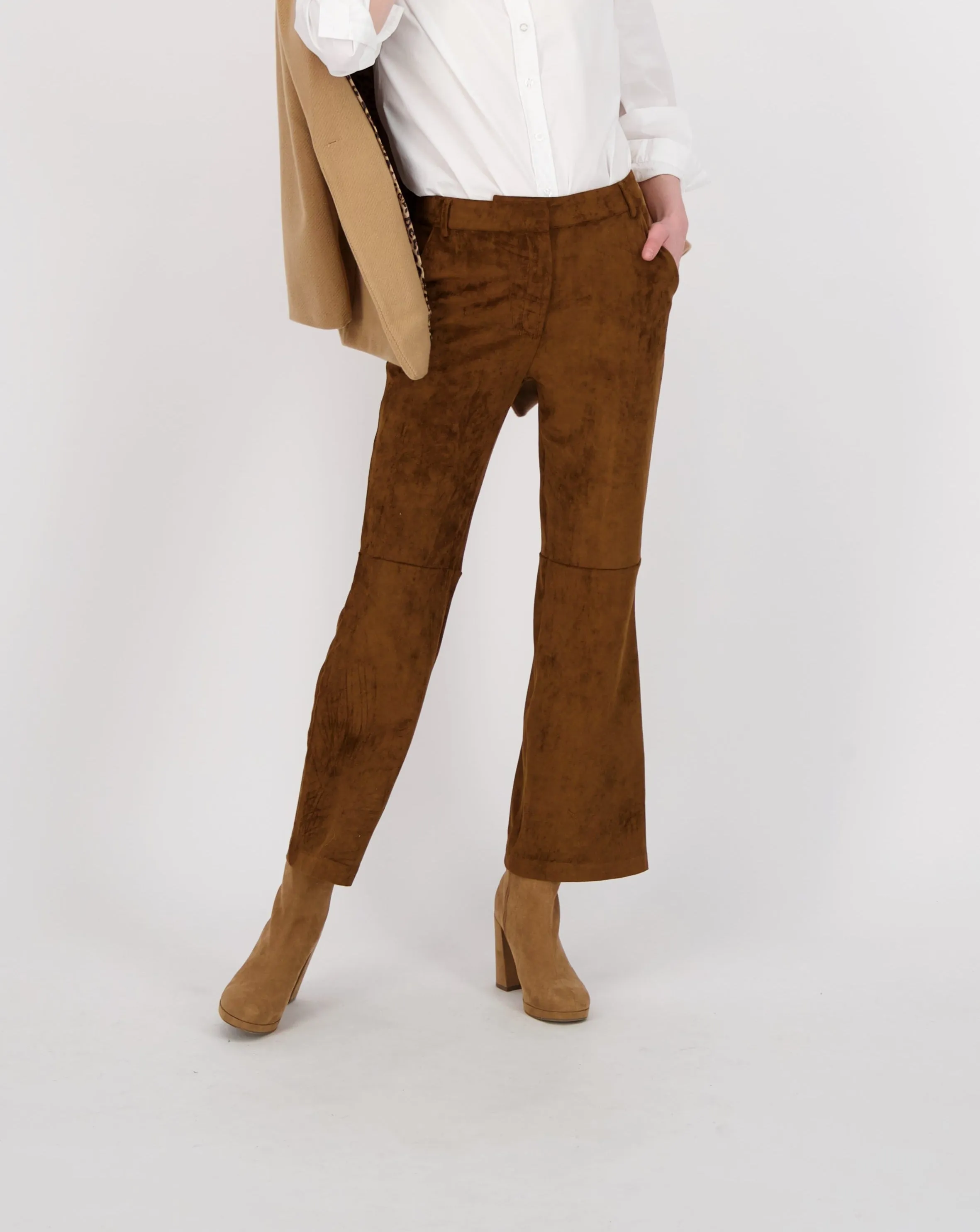 Suede Boot Cut Pant