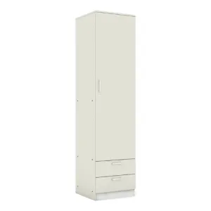 Super White Engineered Wood Single Door Wardrobe