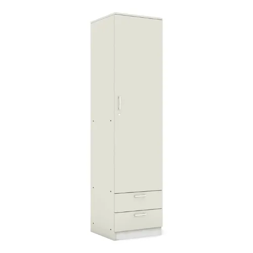 Super White Engineered Wood Single Door Wardrobe