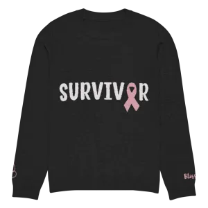 Survivor Pink Ribon Breast Cancer Personalized Knit Sweater