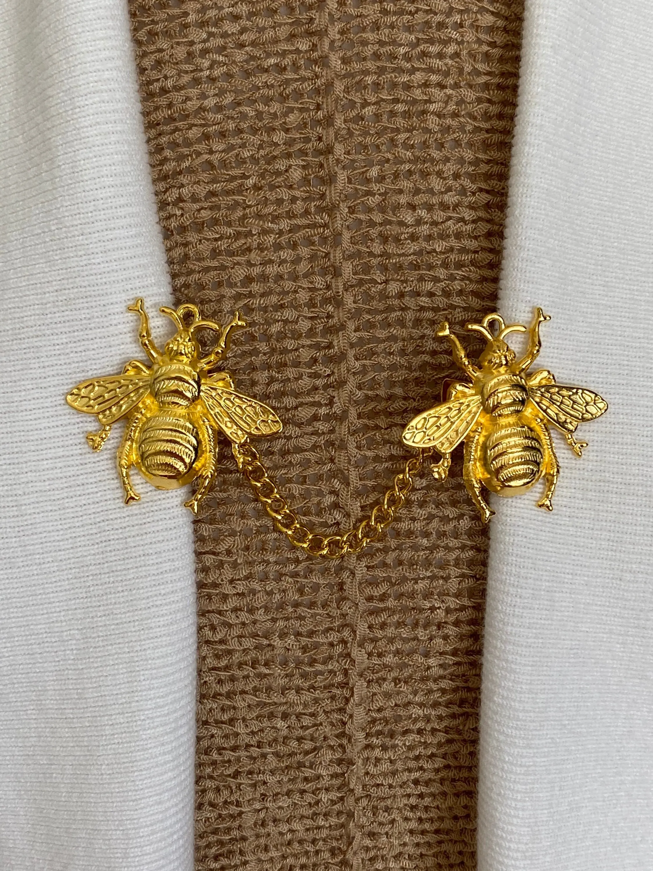 Sweater Clips Metallic Gold Bumble Bee Cardigan Sweater Clip Bee Clips Insect Gifts for Her by Fabulici