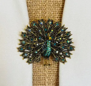 Sweater Clips Peacock Sweater Clip Cardigan Clasp Turquoise Sweater Guard Peacock Feather Pin Gift Gifts for Her by Fabulici