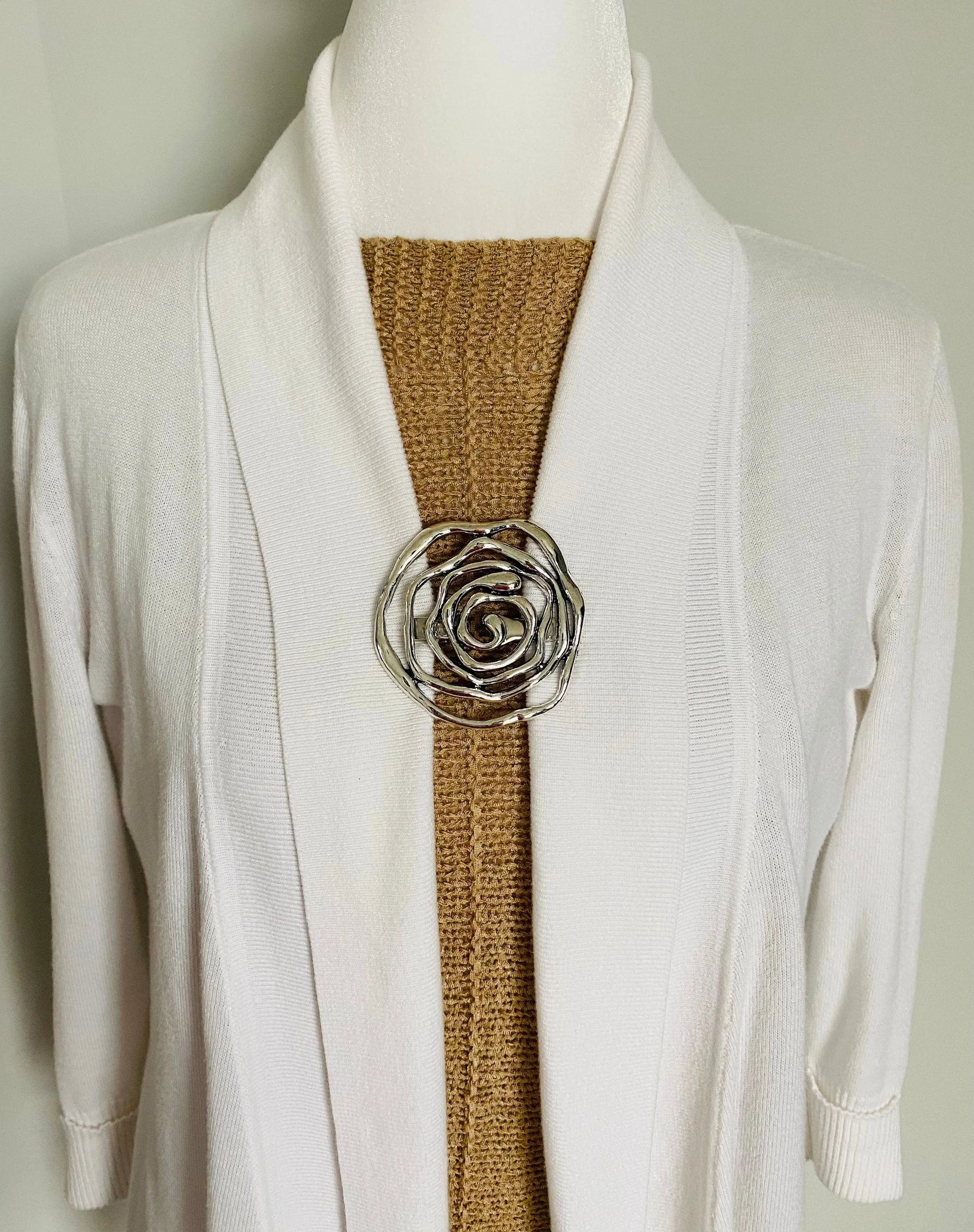 Sweater Clips Silver Boho Cardigan Clasp Spiral Sweater Clip Spiral Sweater Guard Minimalist Gift Gifts for Her by Fabulici