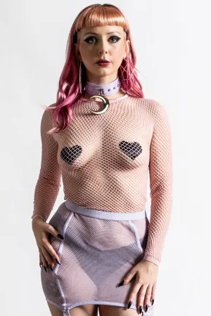Sweetheart Fishnet Top [PASTEL PINK]