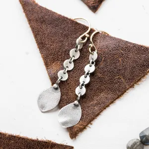 Swinging Silver Leaf Earrings