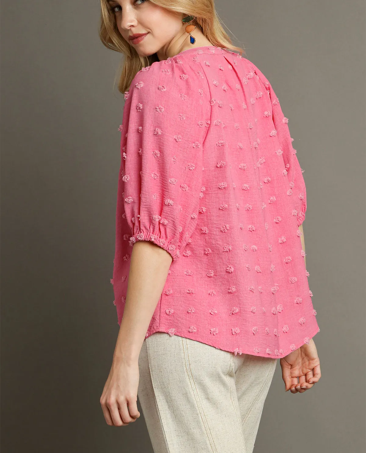 Swiss Dot Jacquard Boxy Cut Top