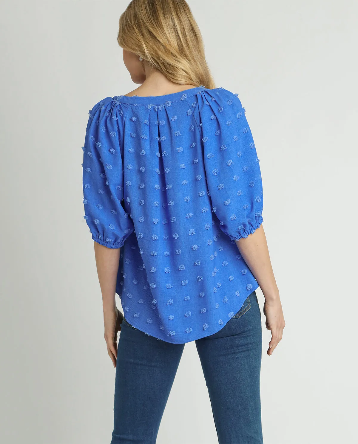 Swiss Dot Jacquard Boxy Cut Top