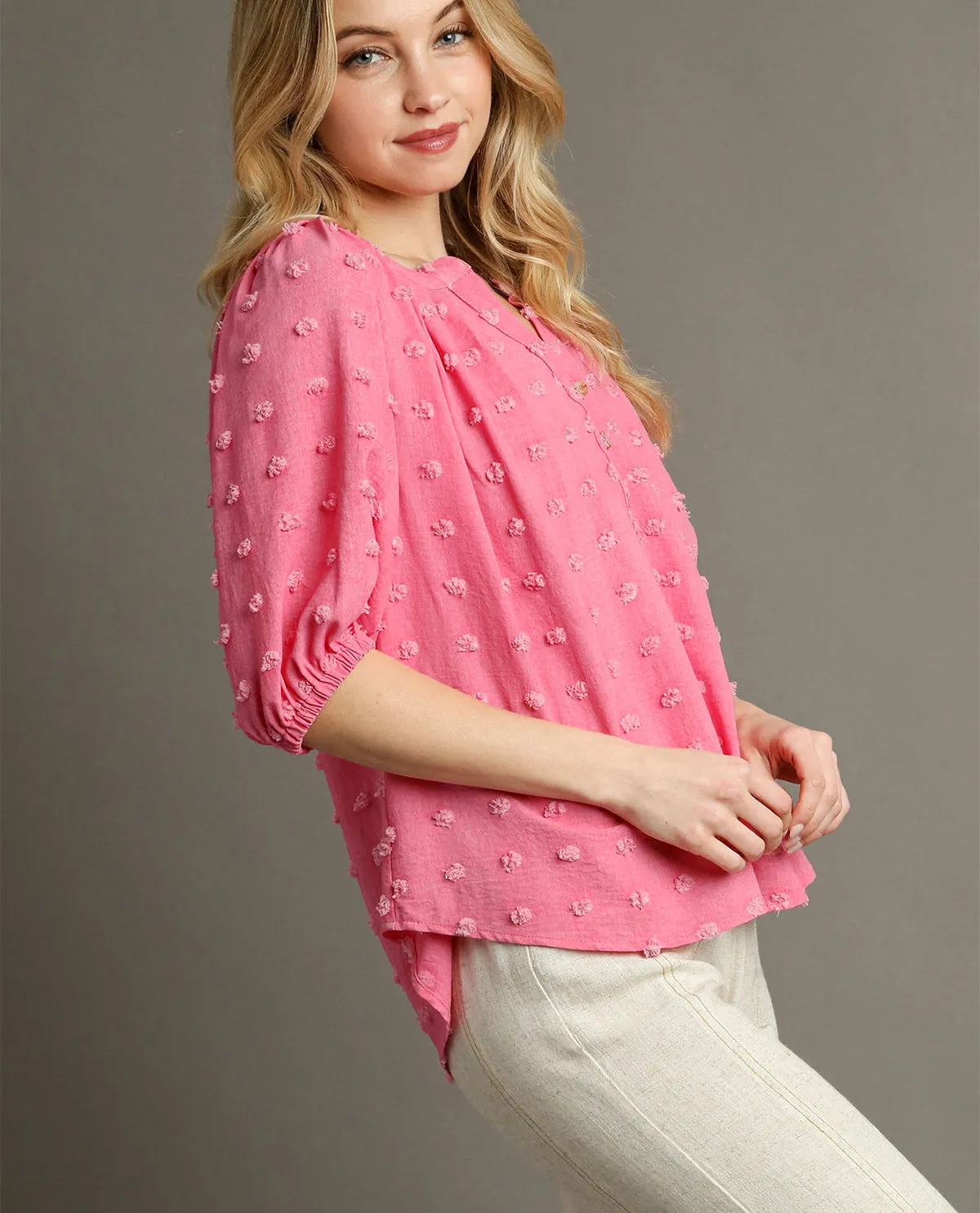 Swiss Dot Jacquard Boxy Cut Top