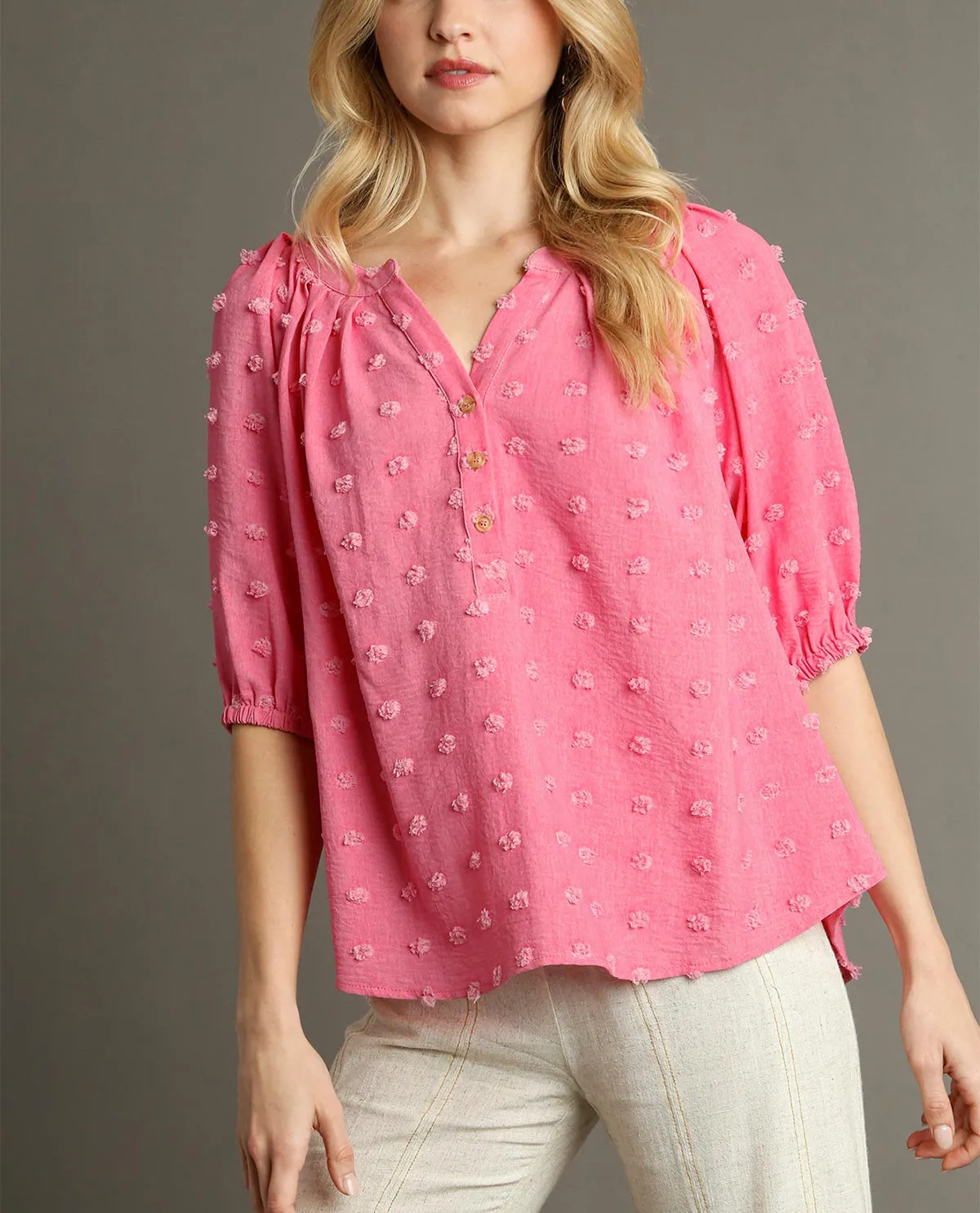 Swiss Dot Jacquard Boxy Cut Top