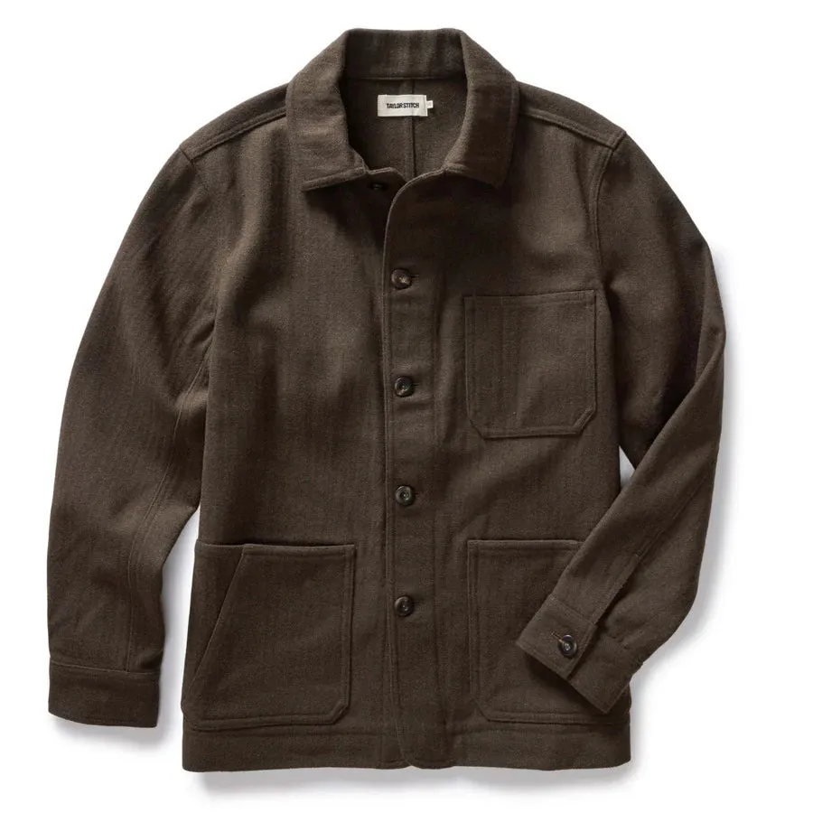 Taylor Stitch Ojai Jacket in Army Herringbone Wool