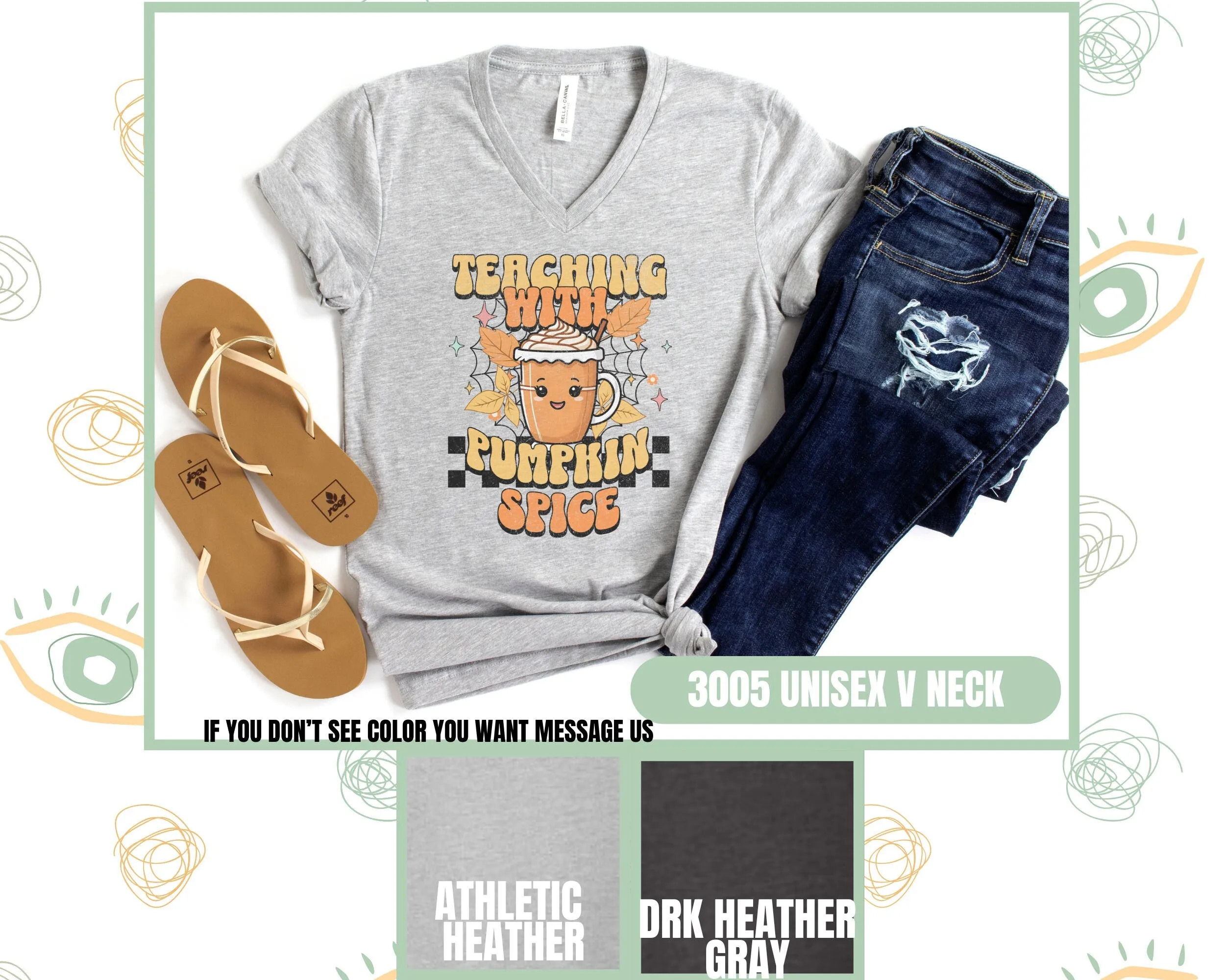 Teaching with Pumpkin Spice T-Shirt, Teacher Fall Shirt, Cute Autumn Graphic Tee, Fun Coffee Lover Gift, Teacher Appreciation Sweatshirt