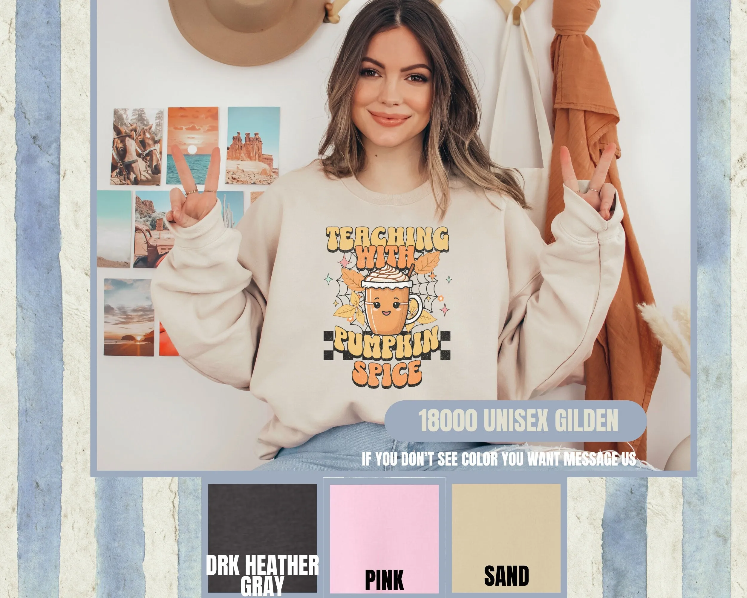 Teaching with Pumpkin Spice T-Shirt, Teacher Fall Shirt, Cute Autumn Graphic Tee, Fun Coffee Lover Gift, Teacher Appreciation Sweatshirt