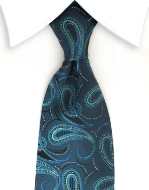 Teal Paisley Tie