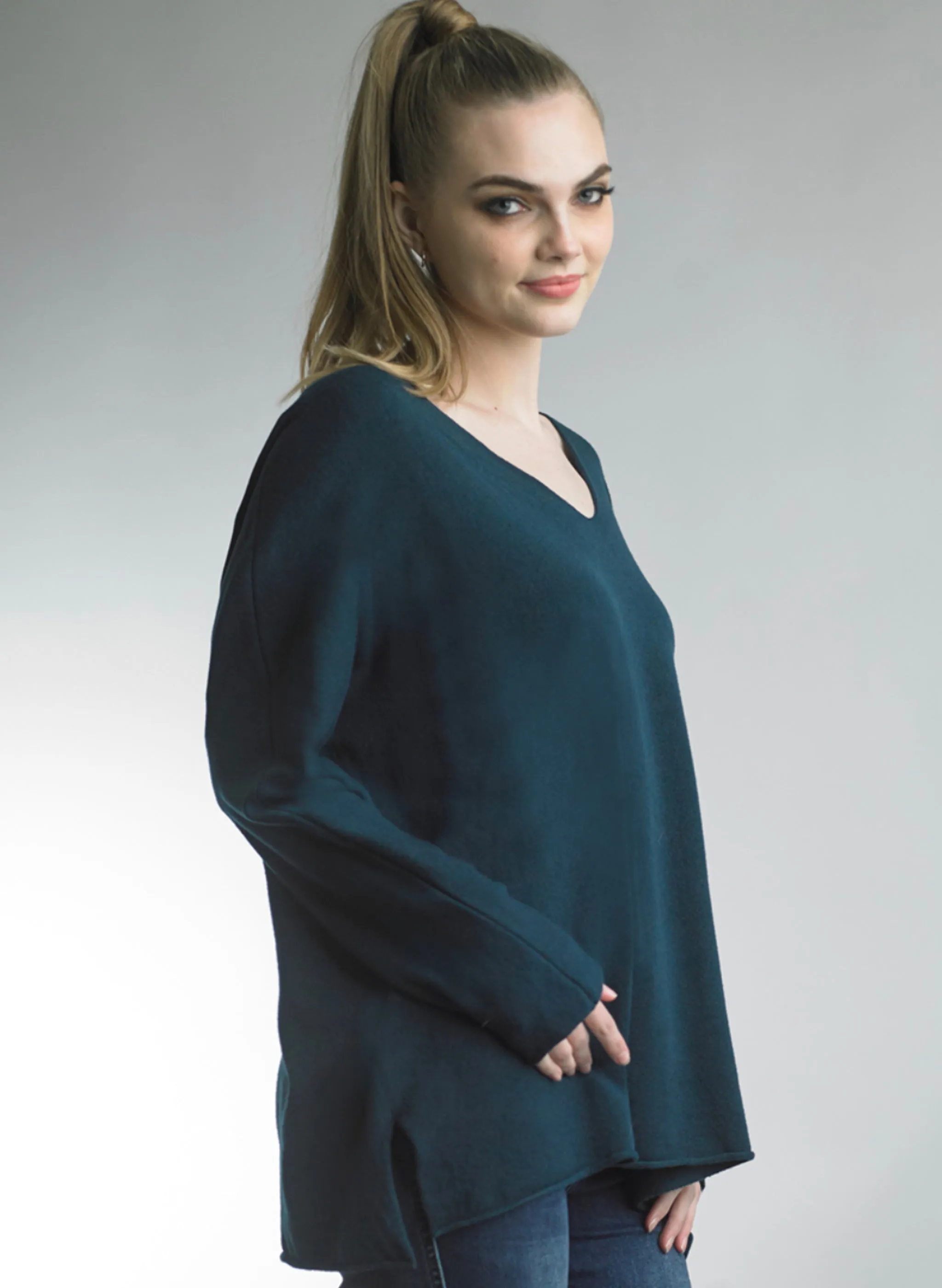 Tempo Paris - V Neck Pullover - Teal