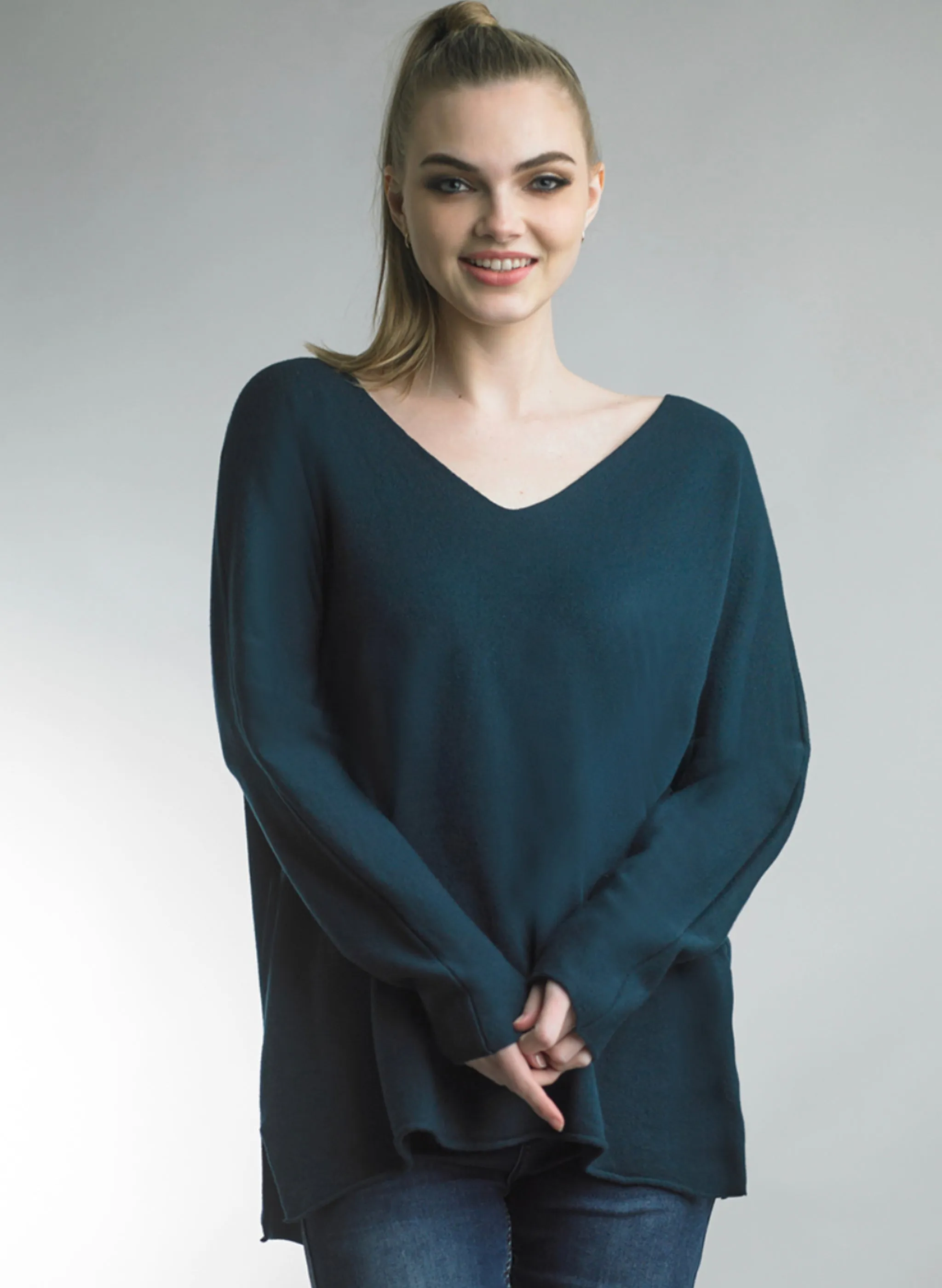 Tempo Paris - V Neck Pullover - Teal
