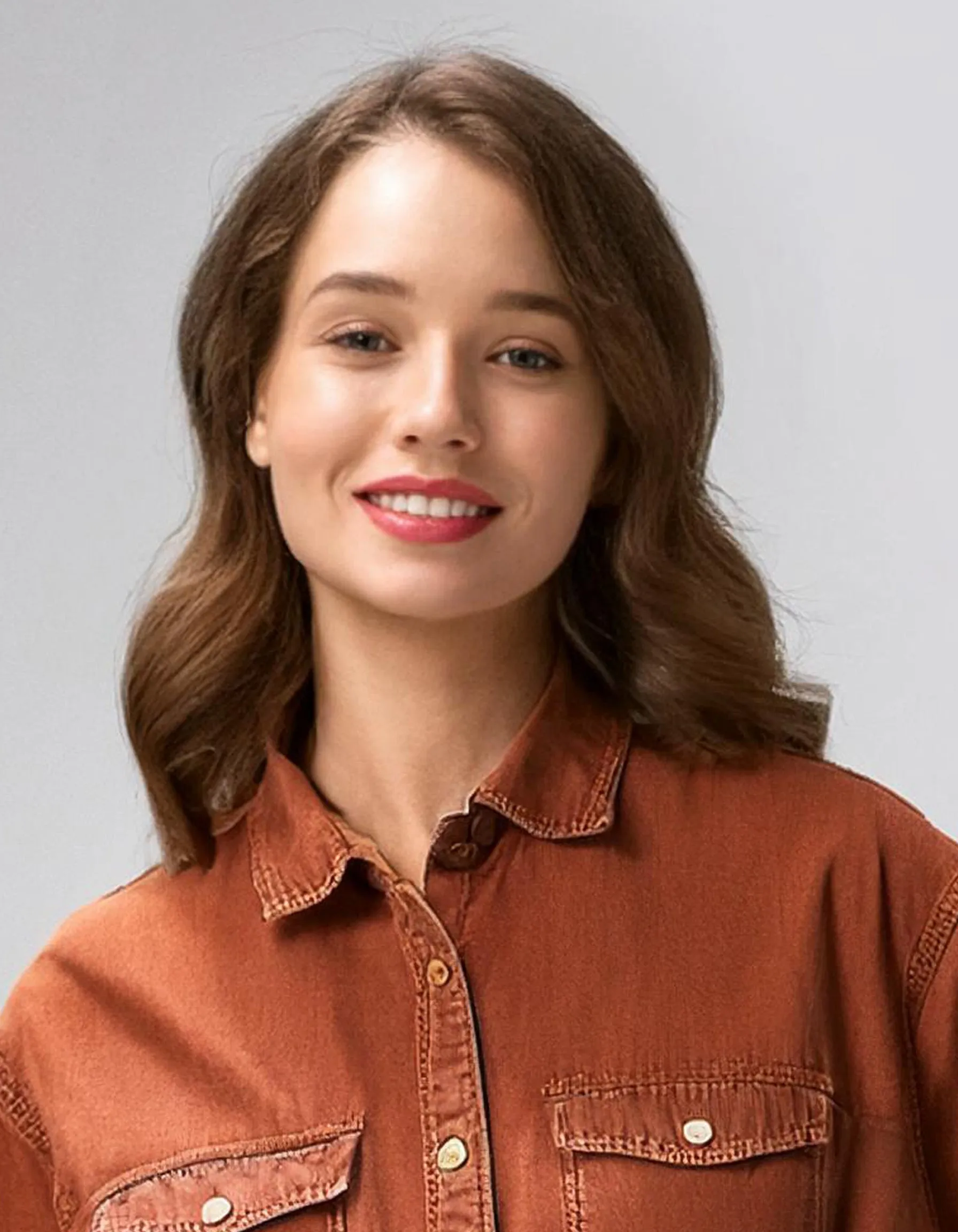 Terracotta Colored Denim Shirt