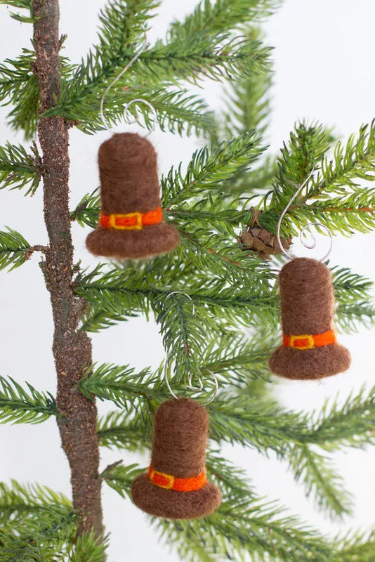 Thanksgiving Pilgrim Hat Fall Ornaments
