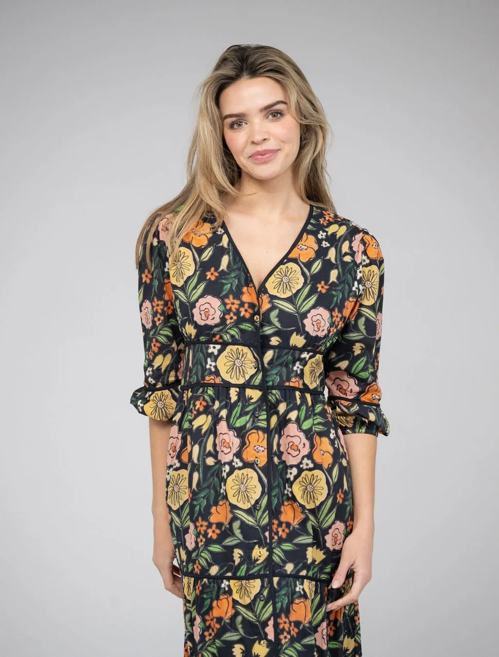 The Anna Dress | Black Fall Garden