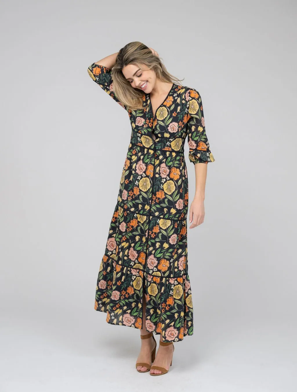 The Anna Dress | Black Fall Garden