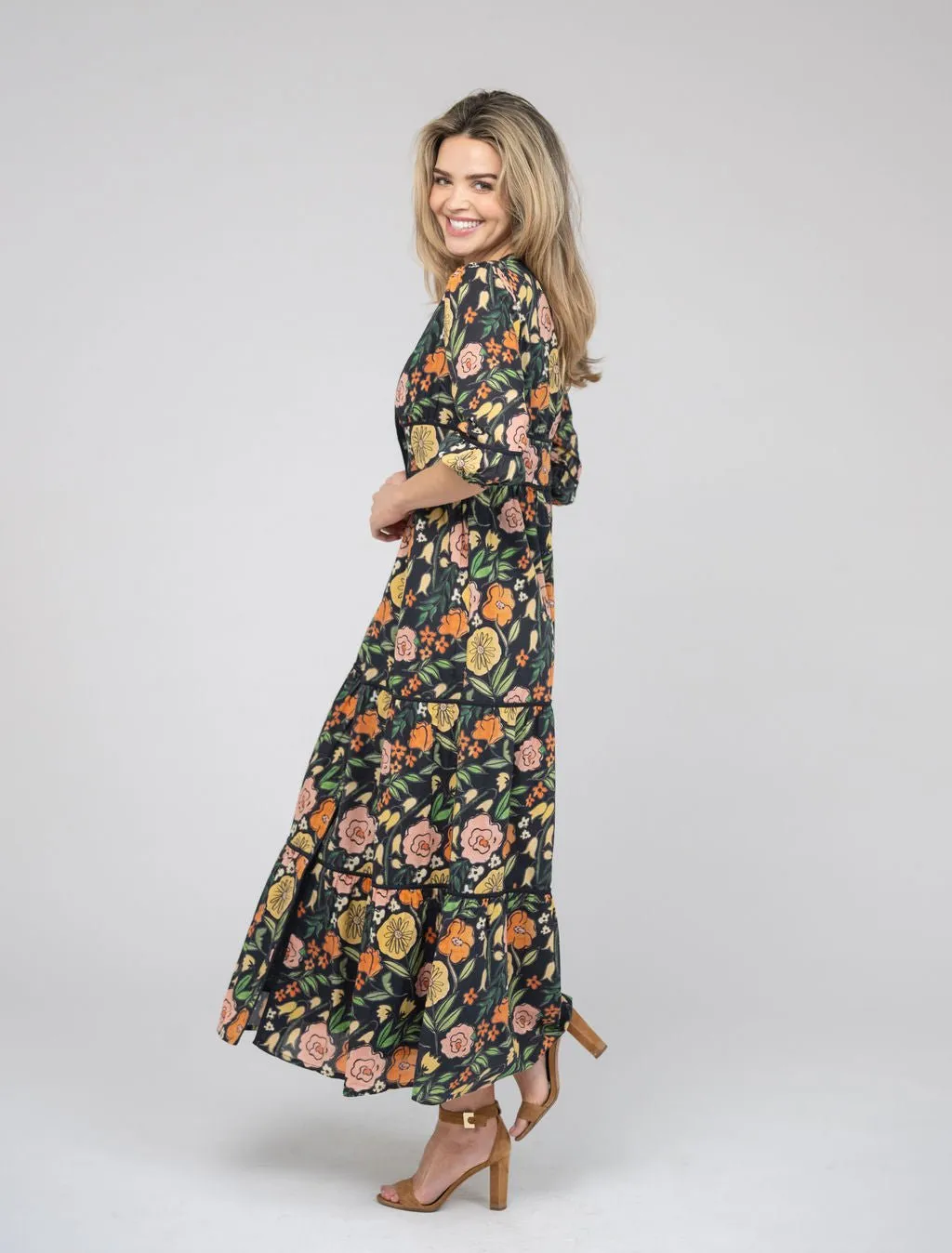 The Anna Dress | Black Fall Garden