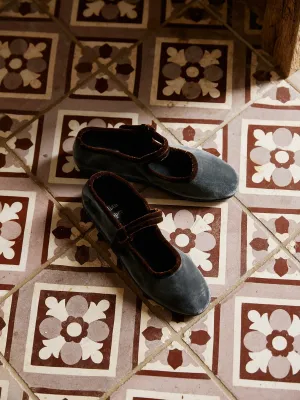 The Bébé Shoe - Velutto Antricite with Cioccolato Trim