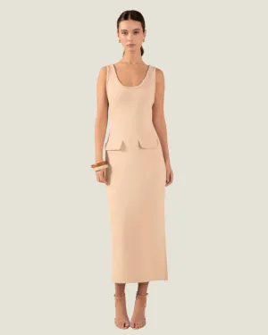 The Colette: Braided Knit Sleeveless Midi Dress