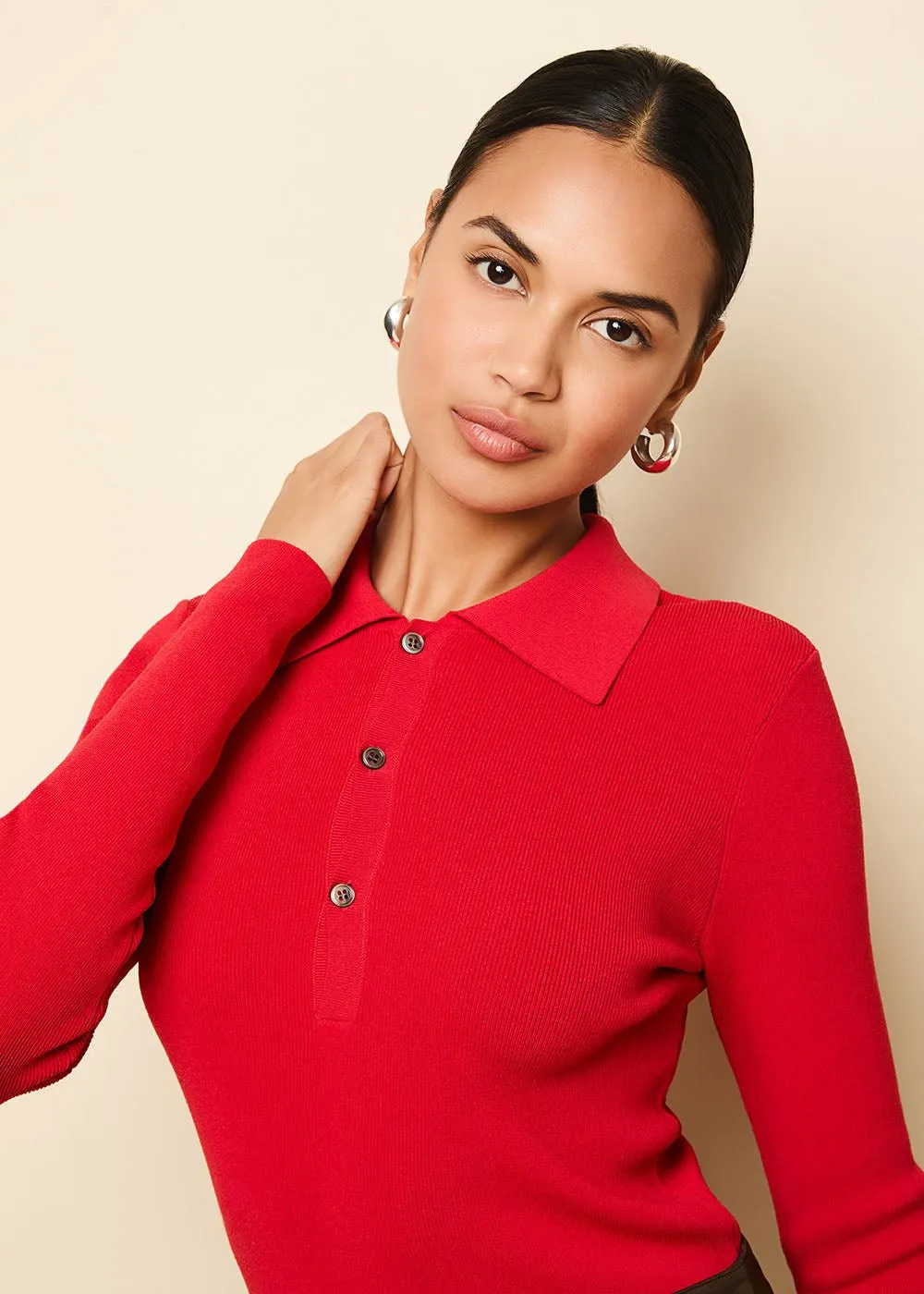 The Debra Top In Apple Red