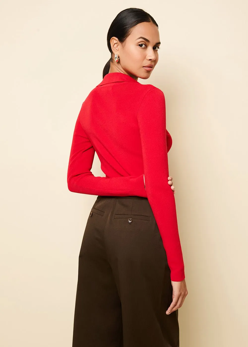 The Debra Top In Apple Red