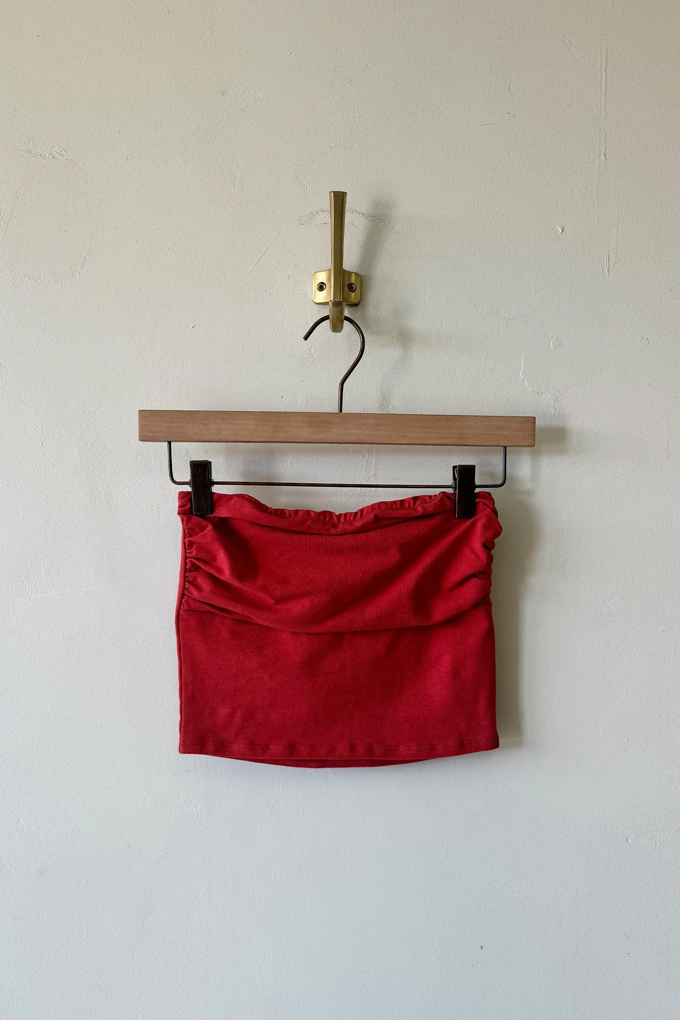 The Fave Ruched Red Tube Top
