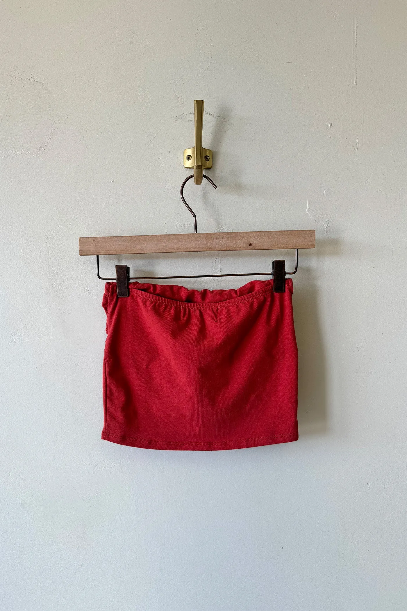 The Fave Ruched Red Tube Top