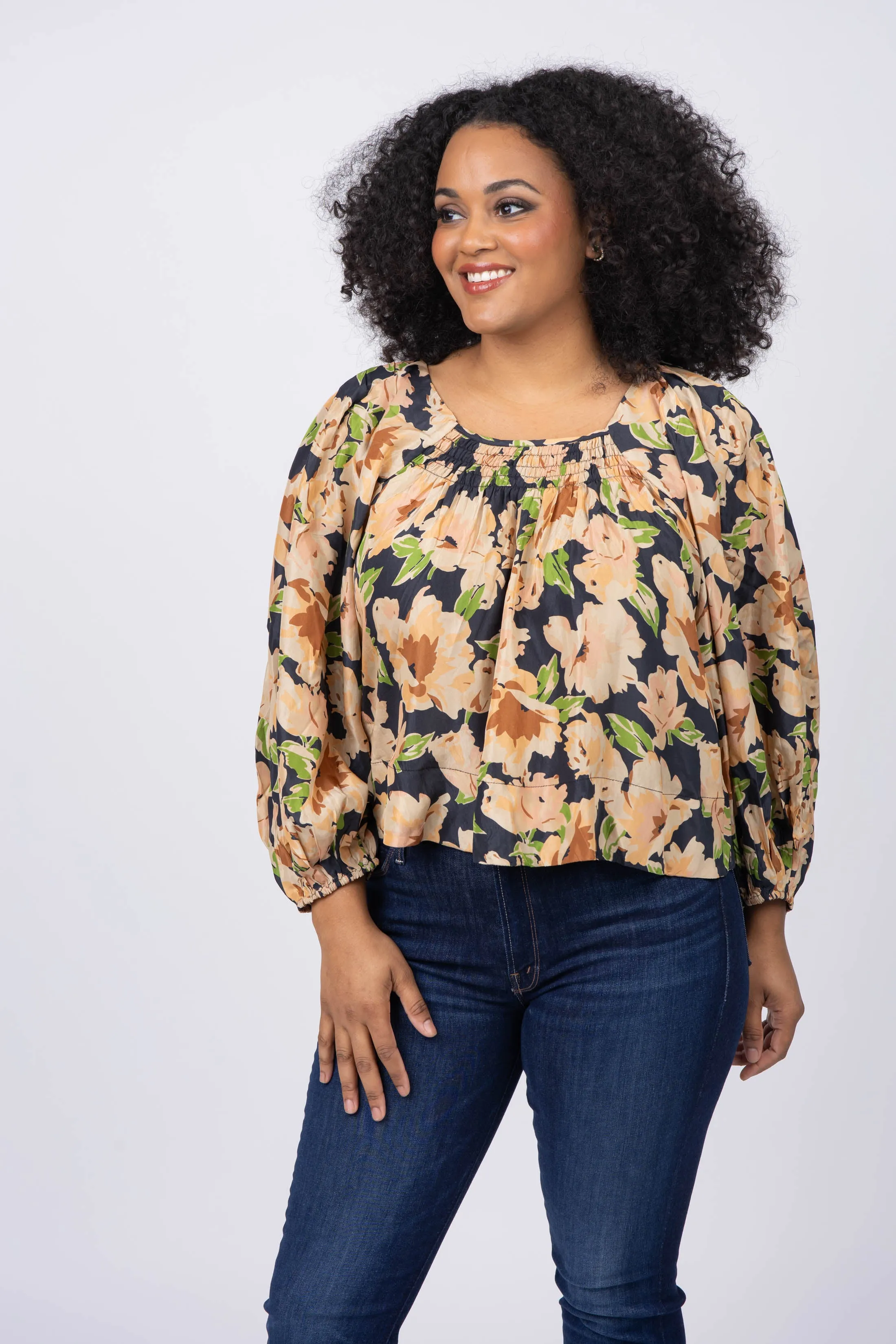 The Great. The Magpie Top in Victorian Rose Print