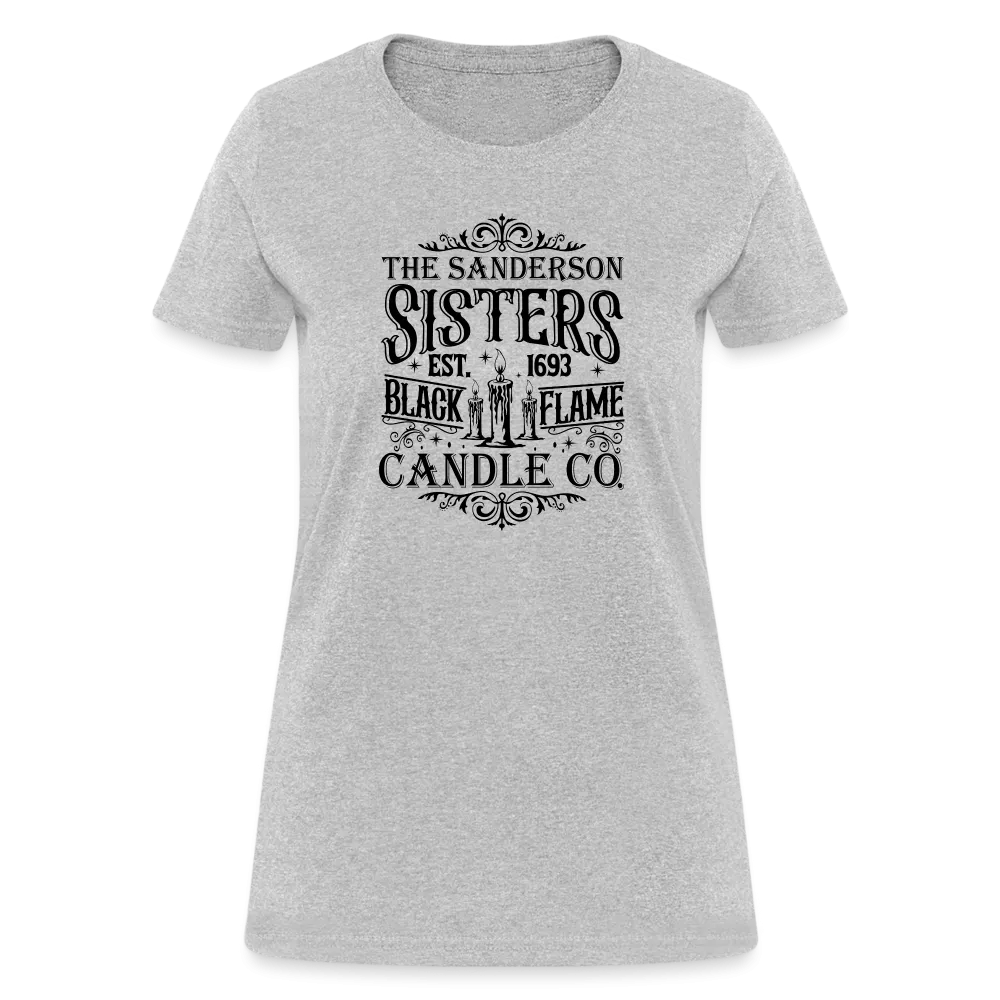 The Sanderson Sisters Black Flame Candle Co. Women's Contoured T-Shirt (Halloween)