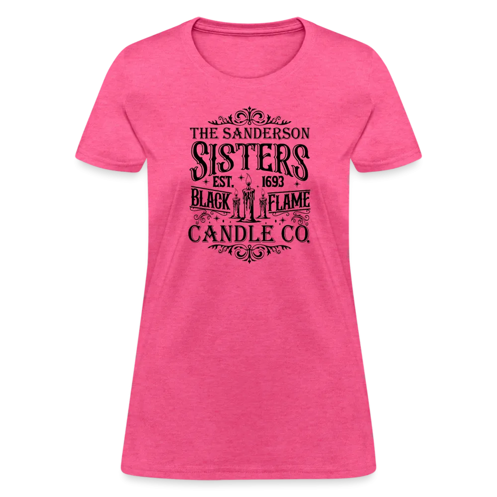 The Sanderson Sisters Black Flame Candle Co. Women's Contoured T-Shirt (Halloween)
