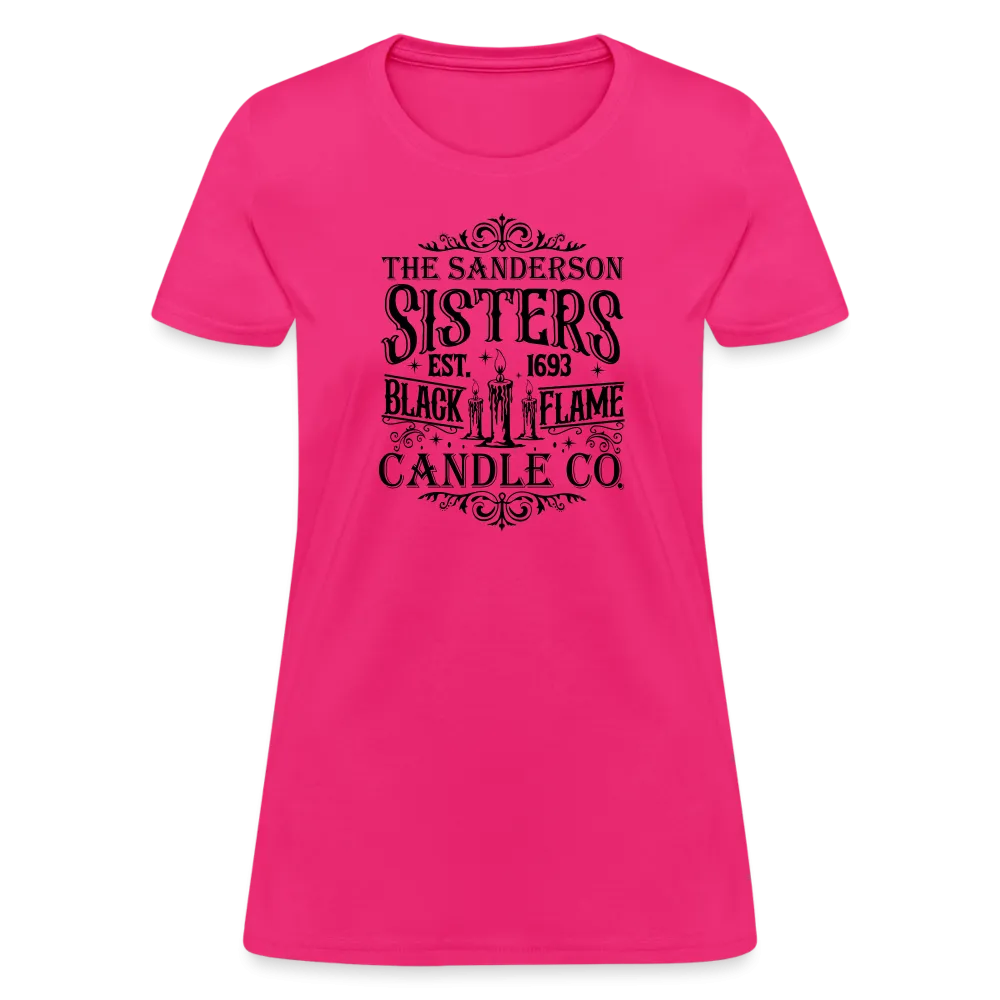 The Sanderson Sisters Black Flame Candle Co. Women's Contoured T-Shirt (Halloween)
