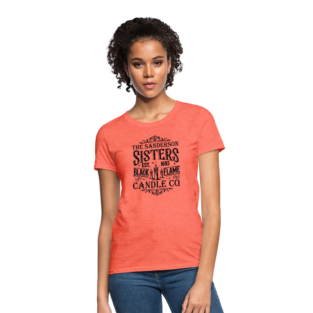 The Sanderson Sisters Black Flame Candle Co. Women's Contoured T-Shirt (Halloween)