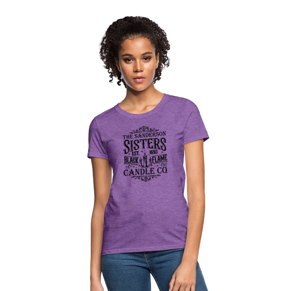 The Sanderson Sisters Black Flame Candle Co. Women's Contoured T-Shirt (Halloween)