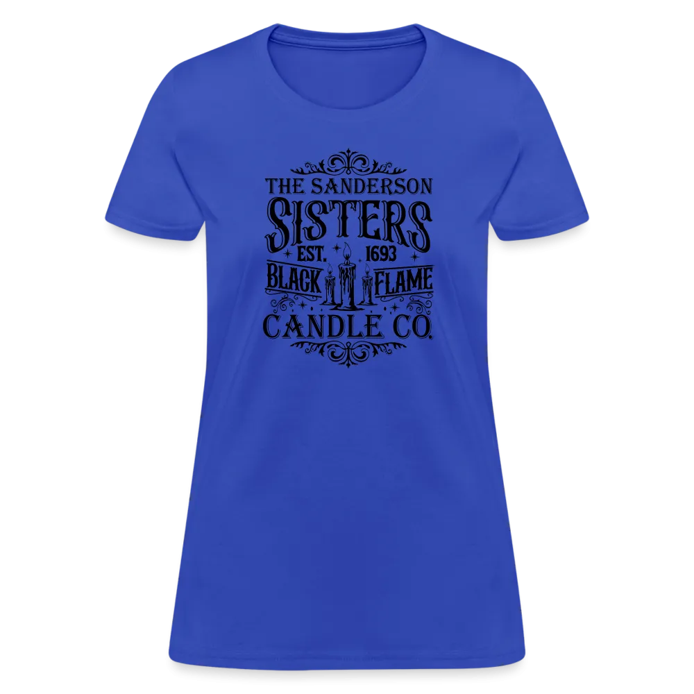 The Sanderson Sisters Black Flame Candle Co. Women's Contoured T-Shirt (Halloween)