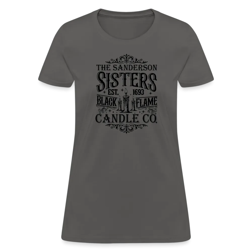 The Sanderson Sisters Black Flame Candle Co. Women's Contoured T-Shirt (Halloween)