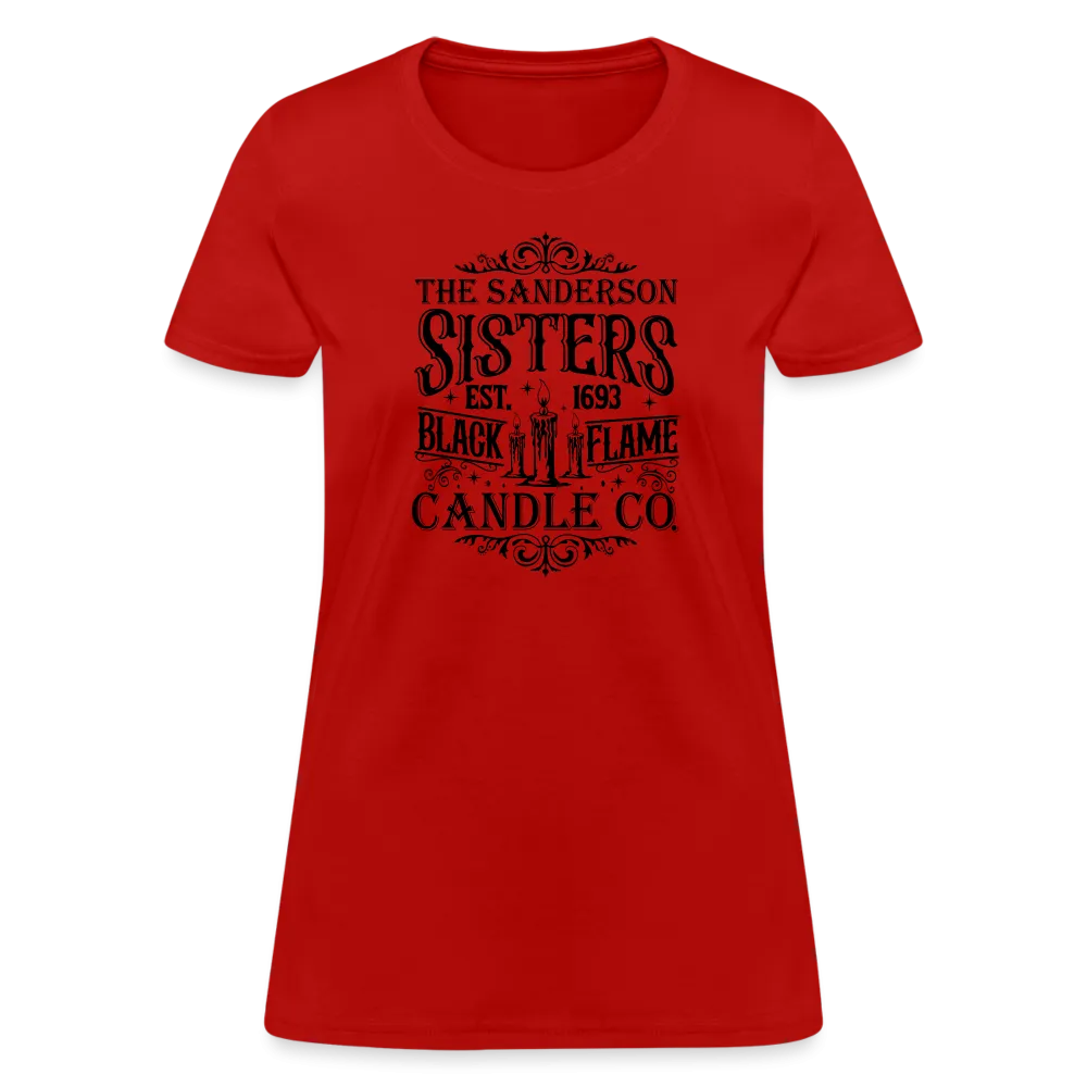 The Sanderson Sisters Black Flame Candle Co. Women's Contoured T-Shirt (Halloween)