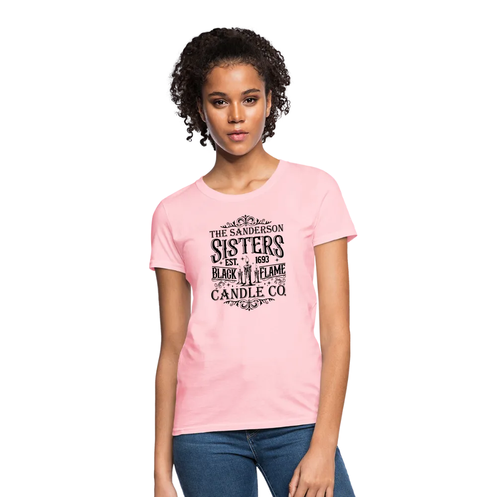 The Sanderson Sisters Black Flame Candle Co. Women's Contoured T-Shirt (Halloween)