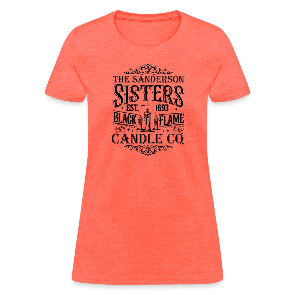 The Sanderson Sisters Black Flame Candle Co. Women's Contoured T-Shirt (Halloween)