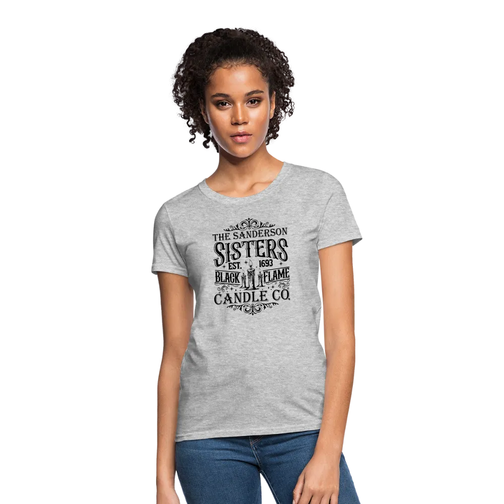 The Sanderson Sisters Black Flame Candle Co. Women's Contoured T-Shirt (Halloween)