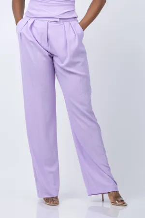 The Sei Double Pleated Trouser in Icy Lilac