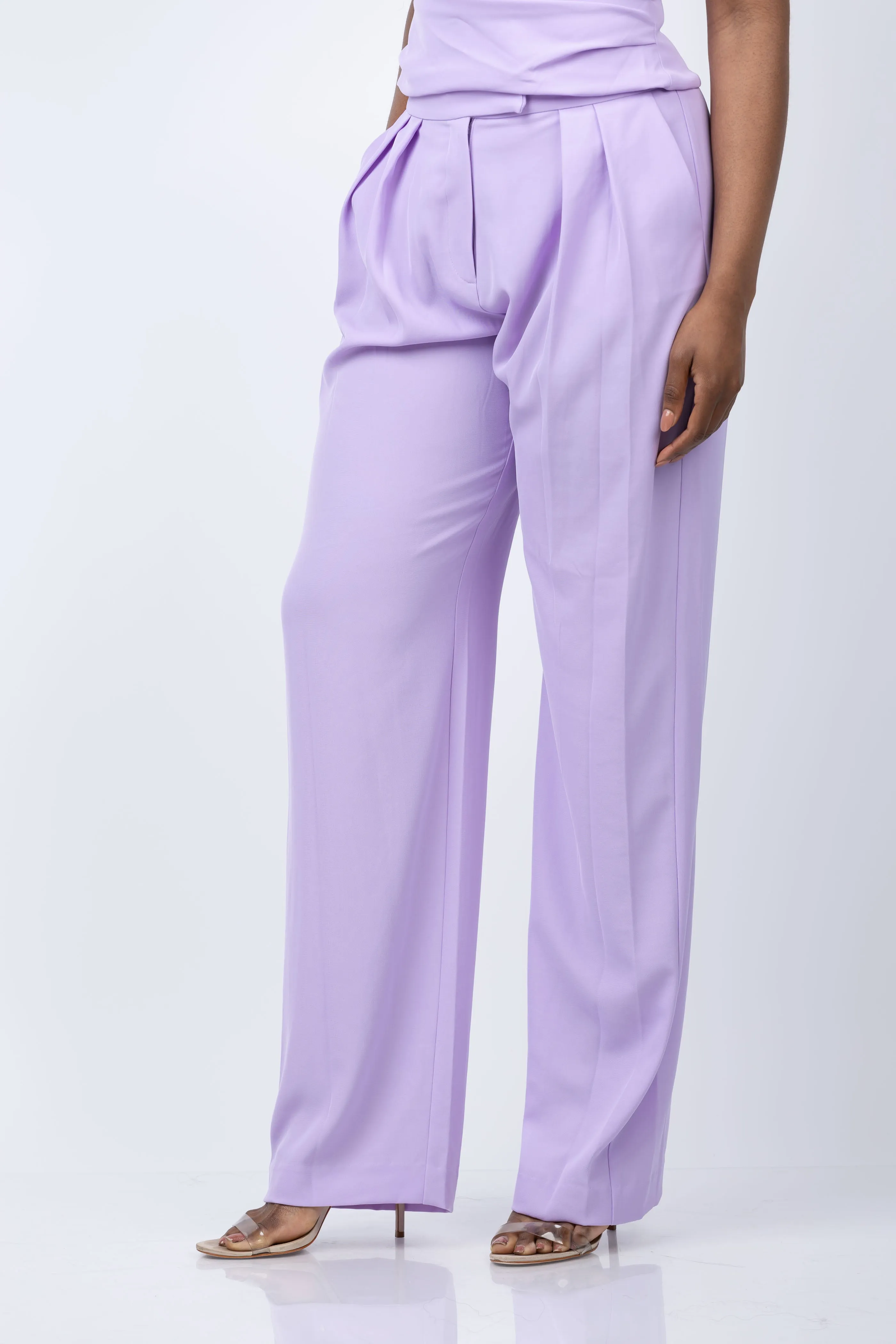 The Sei Double Pleated Trouser in Icy Lilac
