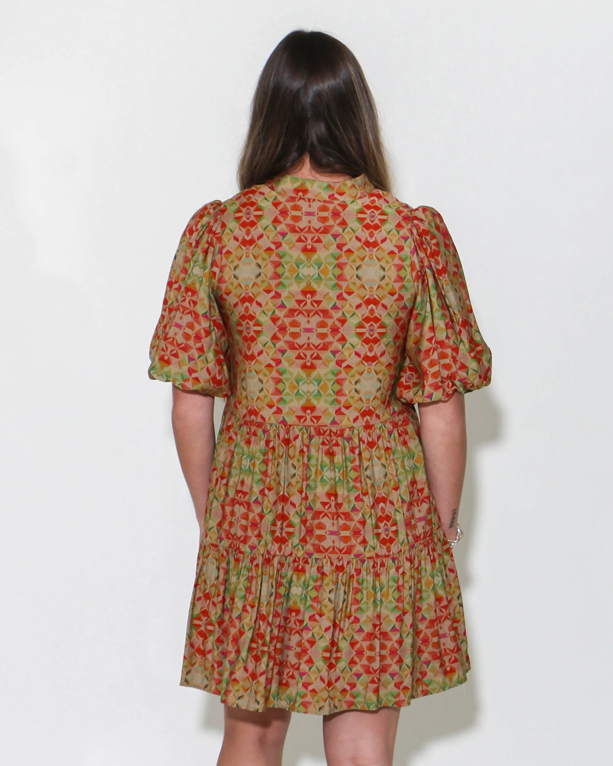 THML | Puff Sleeve Print Dress