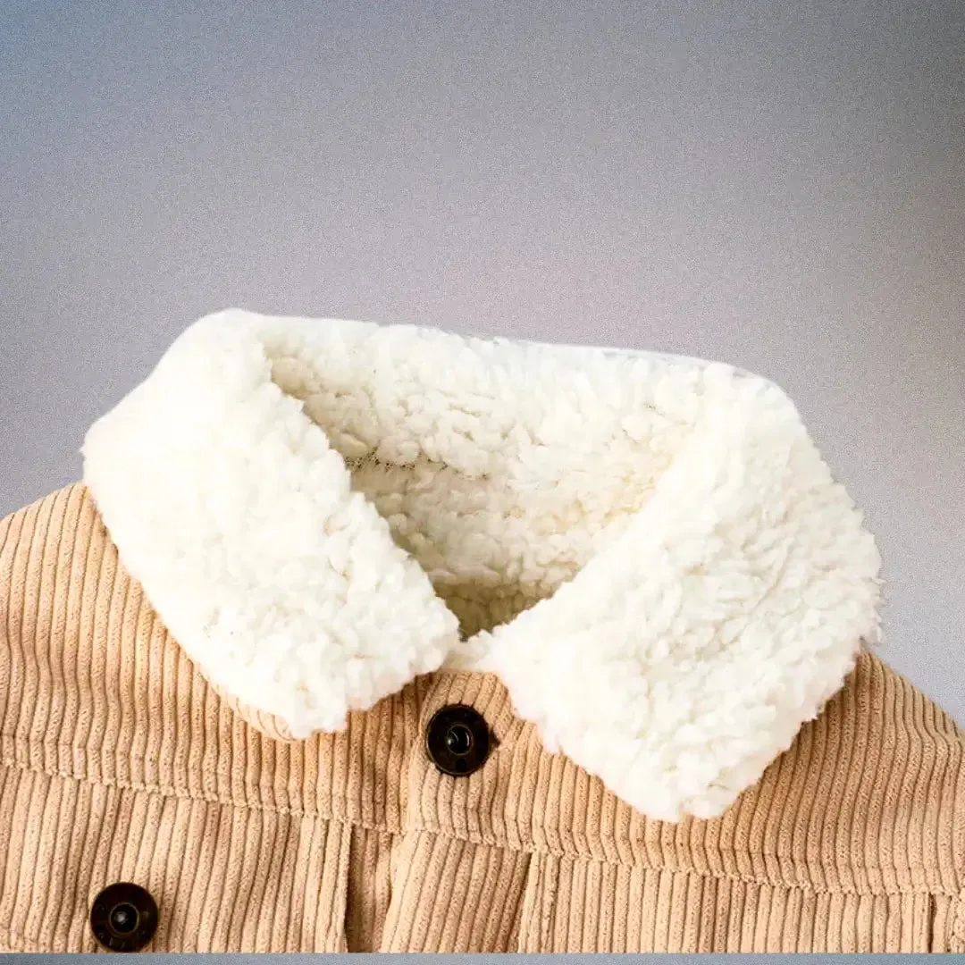 Tiny Trailblazer Plush-Collar Corduroy Jacket (3M-3T) AH