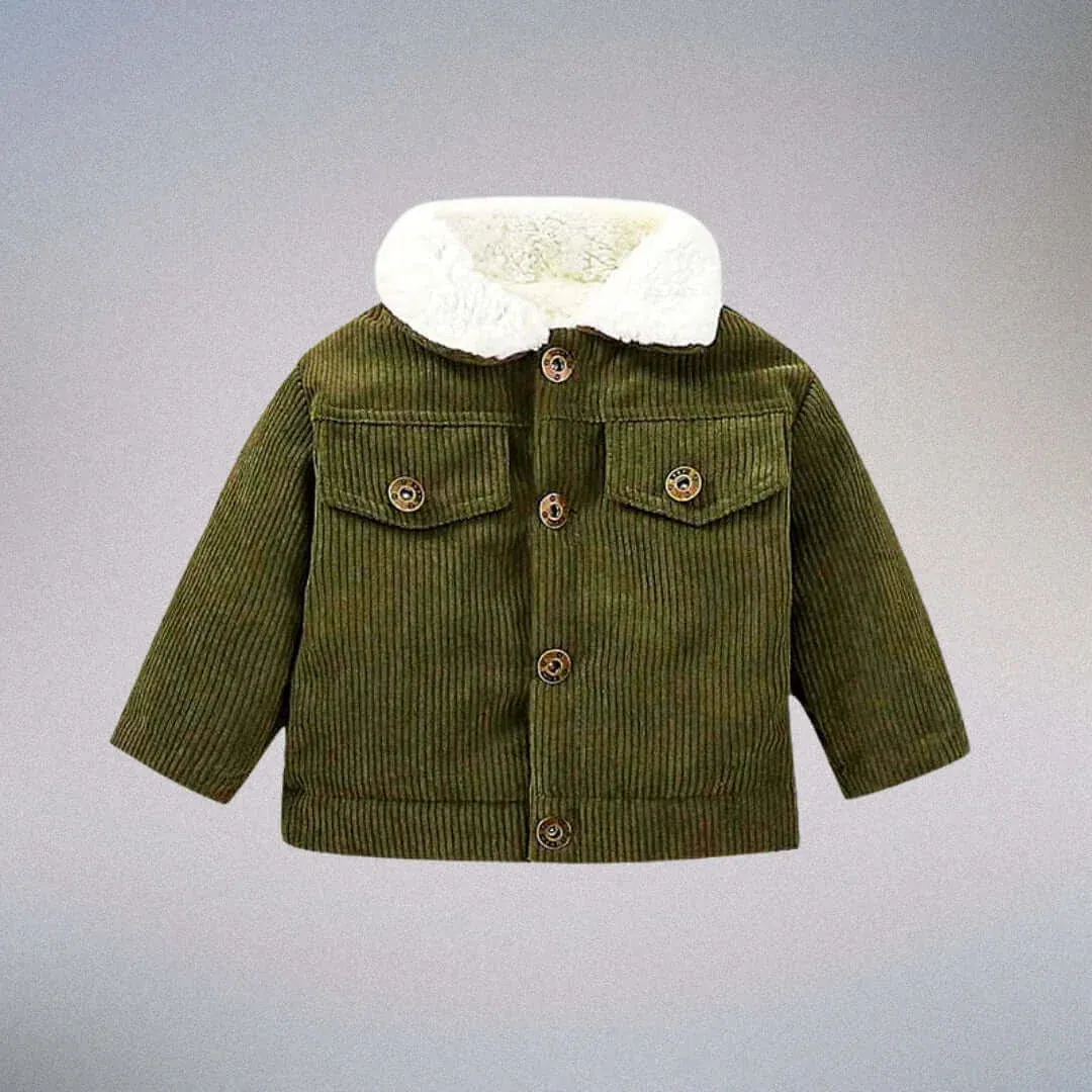 Tiny Trailblazer Plush-Collar Corduroy Jacket (3M-3T) AH