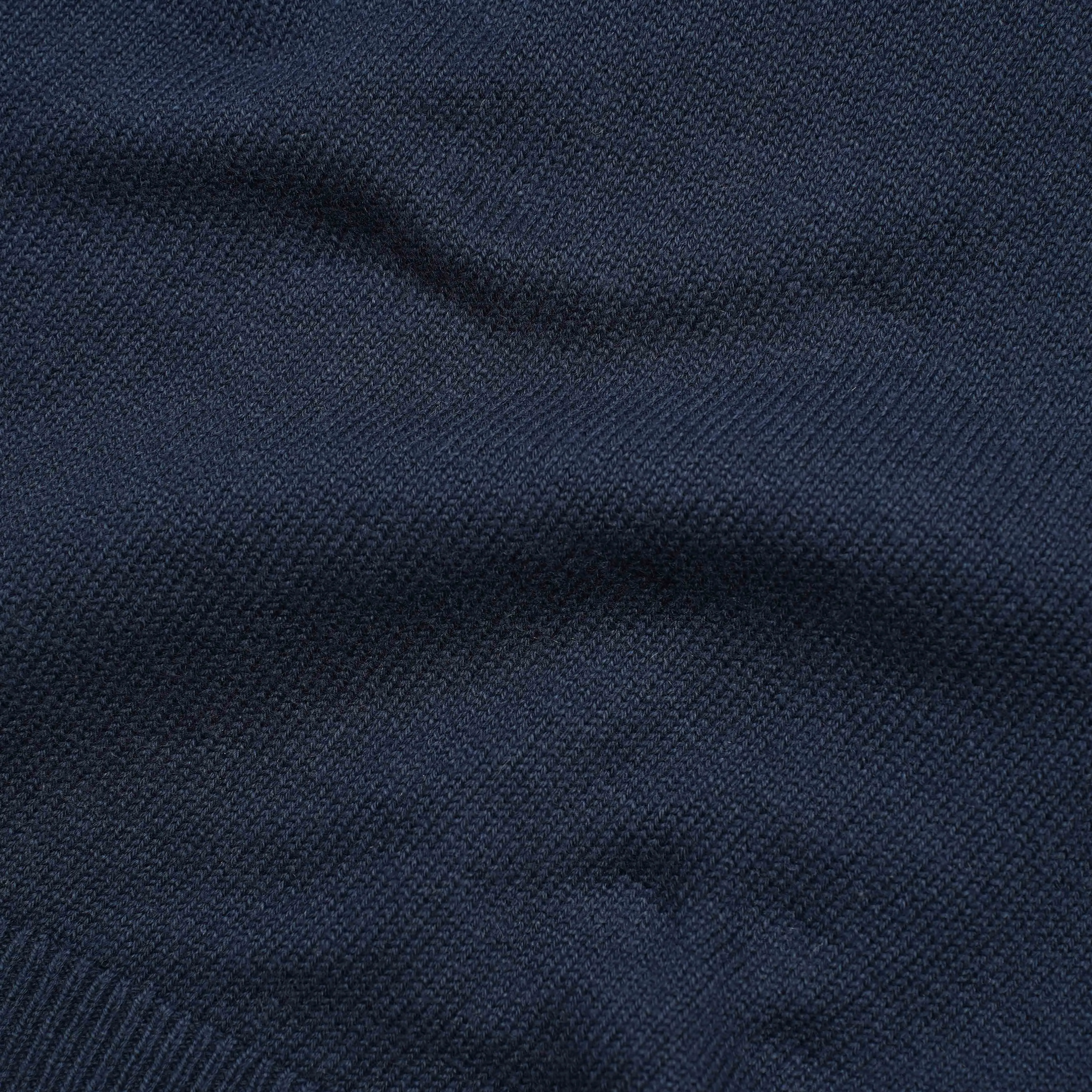 Tipped 1/4 Zip Navy Cashmere Sweater