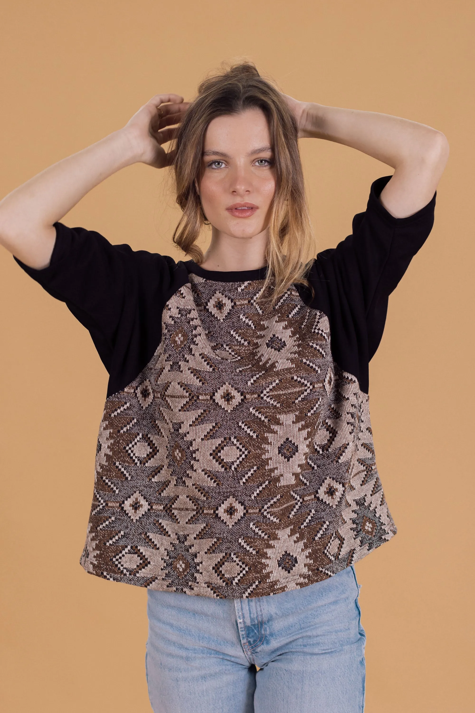 Top Navina Boho Black